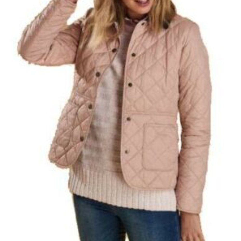 Barbour Deveron Quilt Jacket Pale Pink US16 UK20